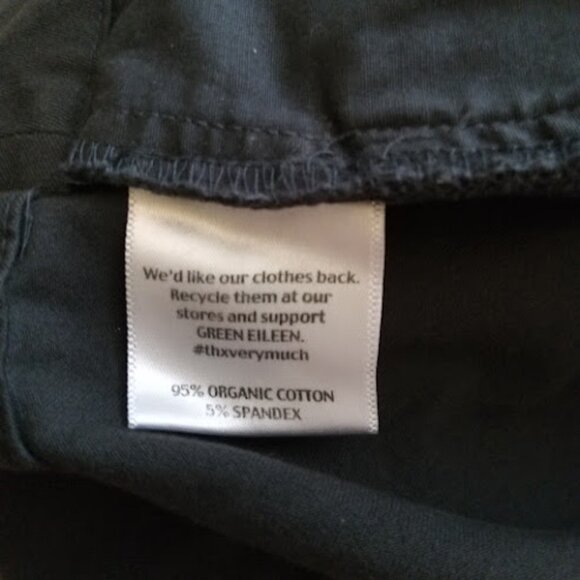 EILEEN FISHER Organic Cotton Navy Classic Straight Leg Relaxed Fit Womens Pant S - Picture 14 of 15